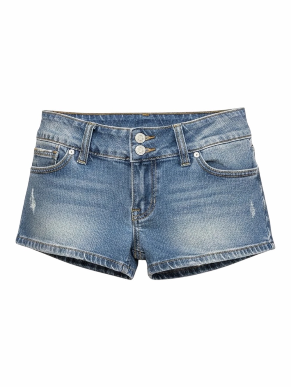 J.Galt Women’s Denim Low-Rise Jean Shorts with Double-Button Waist